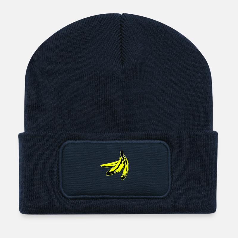warholish banana peel - Recycelte Patch Beanie - French Navy