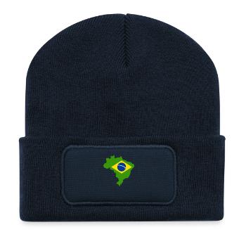 Brasilien - Recycelte Patch Beanie - French Navy - Vorne