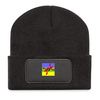poing_momo - Beanie recyclé à patch - charbon - Devant