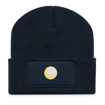 mond / moon (2c) - Recycelte Patch Beanie - French Navy - Vorne