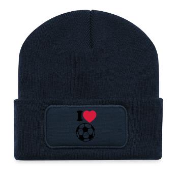 i_love_football - Recycled Patch Beanie - french navy - Front