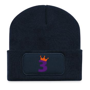 3. Geburtstag Mädchen (dh) Geburtstagsgeschenk - Recycelte Patch Beanie - French Navy - Vorne