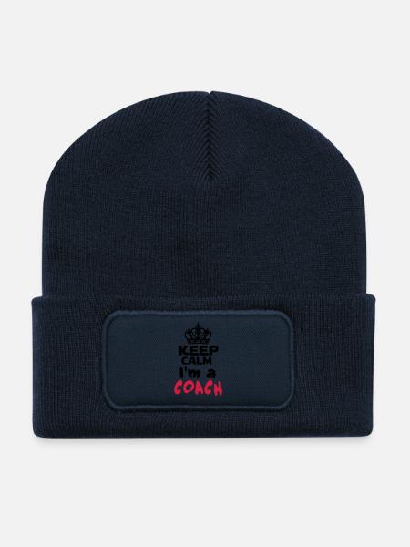 i'm a coach 2 - Beanie recyclé à patch - bleu marine