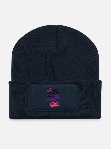 tata - Beanie recyclé à patch - bleu marine