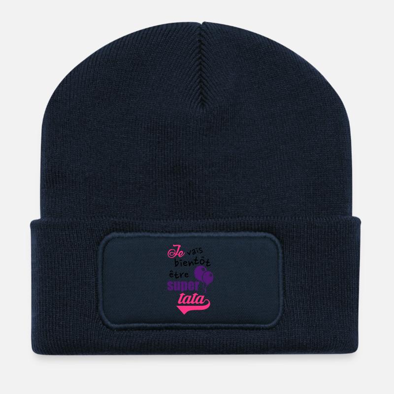 tata - Beanie recyclé à patch - bleu marine