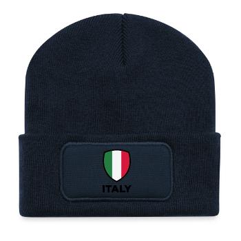 Drapeau national d'Italie - Beanie recyclé à patch - bleu marine - Devant