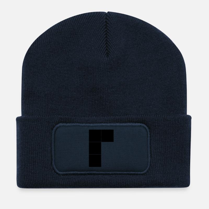 tetris4 - Recycelte Patch Beanie - French Navy
