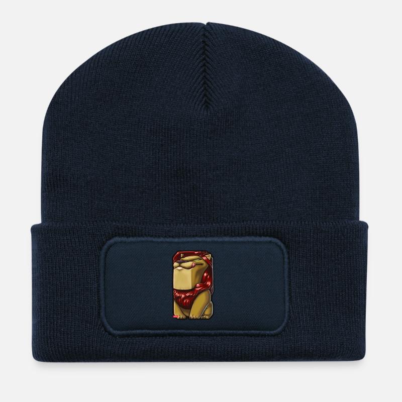 LIONOCUB-002XA.png - Beanie recyclé à patch - bleu marine