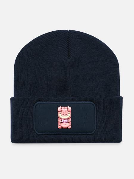 PIGOCUB-001XA - Beanie recyclé à patch - bleu marine