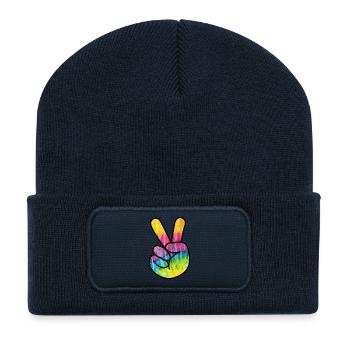 Hand Peace - Recycelte Patch Beanie - French Navy - Vorne