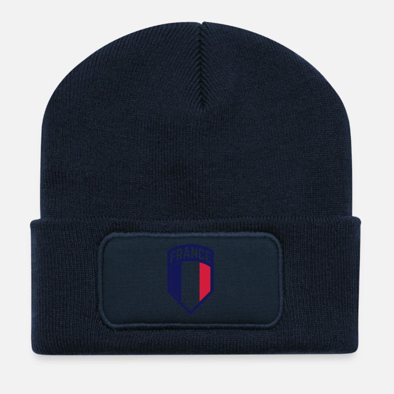 France-Frankreich - Recycelte Patch Beanie - French Navy