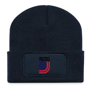 DJ__V010 - Beanie recyclé à patch - bleu marine - Devant