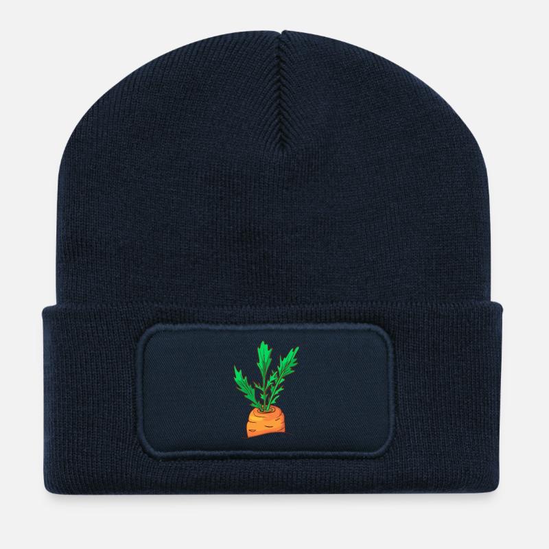Möhren Mohrrüben Karotten Rüebli Wurzeln Riebli - Recycelte Patch Beanie - French Navy