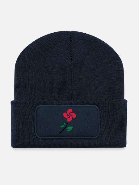 Fleur Basque - Beanie recyclé à patch - bleu marine