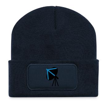 Satellitenschüssel mit Blick in den Himmel - Recycelte Patch Beanie - French Navy - Vorne