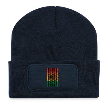 Gradient with symmetry and pattern - Recycled Patch Beanie - french navy - Front