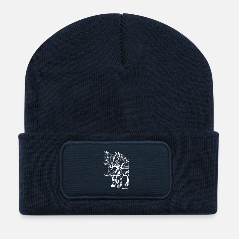 gespannkaltblutweiss - Recycelte Patch Beanie - French Navy