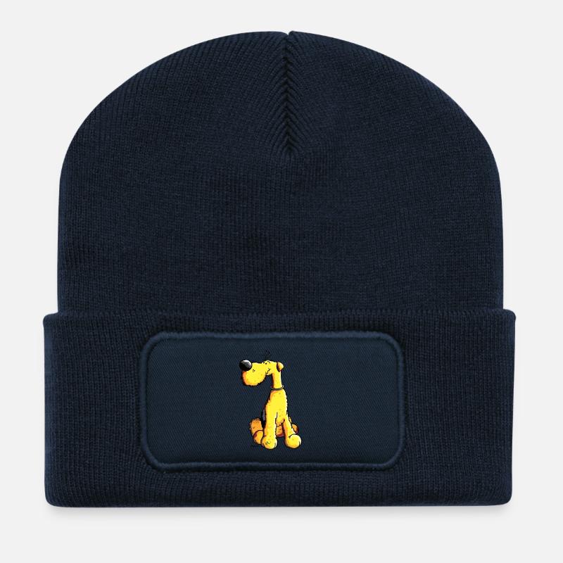 Lustiger Airedale Terrier - Recycelte Patch Beanie - French Navy