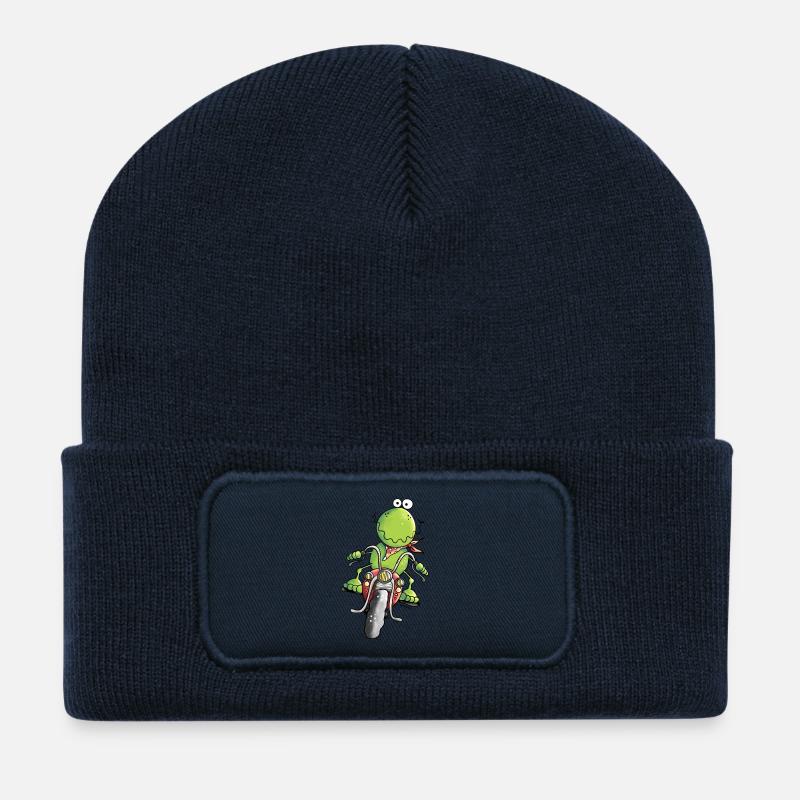 Biker Frosch - Recycelte Patch Beanie - French Navy