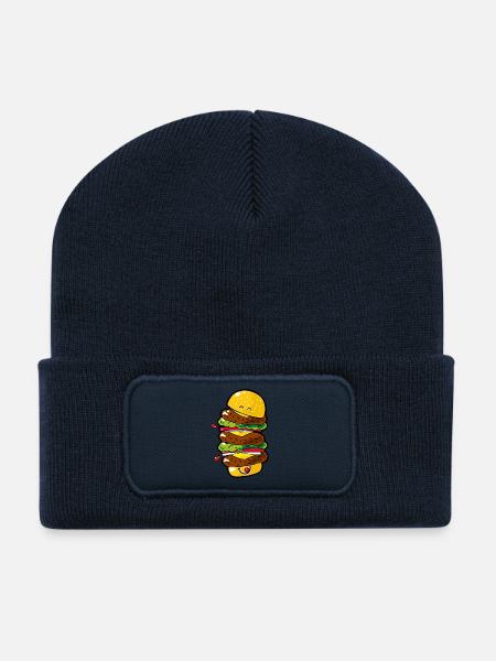 Smiley Big Burger - Recycled Patch Beanie - french navy