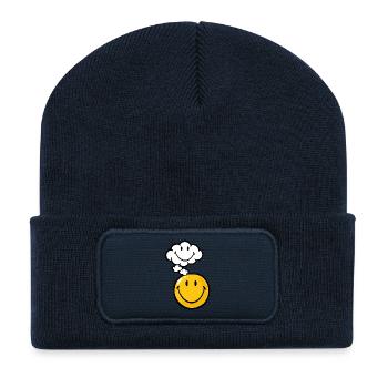 Smiley Thought - Recycled Patch Beanie - french navy - Front