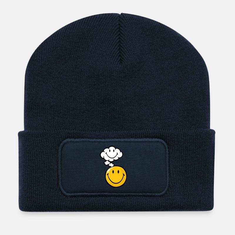 Smiley Thought - Recycelte Patch Beanie - French Navy