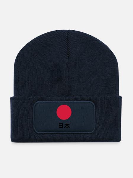 Japan / Nippon / Nihon (Kanji) - Recycelte Patch Beanie - French Navy