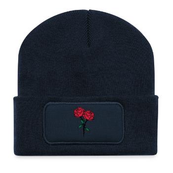 roses flowers - Recycelte Patch Beanie - French Navy - Vorne
