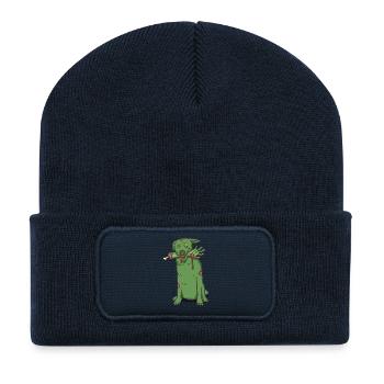 süßer Zombiehund - Recycelte Patch Beanie - French Navy - Vorne
