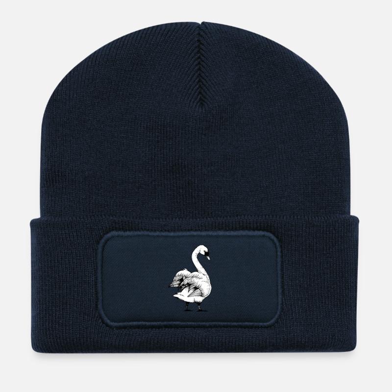cygne - Beanie recyclé à patch - bleu marine