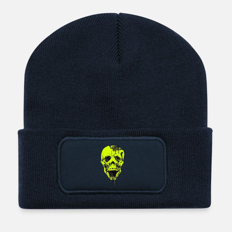 Neurowerveldeil Schädel Symbol - Recycelte Patch Beanie - French Navy