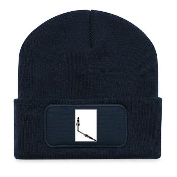 L’homme de l’ombre - Beanie recyclé à patch - bleu marine - Devant