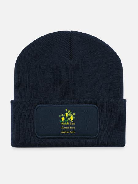 lemon love - Recycelte Patch Beanie - French Navy