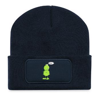 Lustiger Nö Frosch I Statement Froget it Wortspiel - Recycled Patch Beanie - french navy - Front