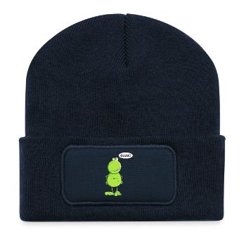 Nö Quak Frosch I Frosch Cartoon MODARTIS - Recycelte Patch Beanie - French Navy - Vorne