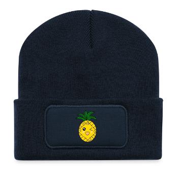 Pineapple Summer T-shirt - Recycled Patch Beanie - french navy - Front