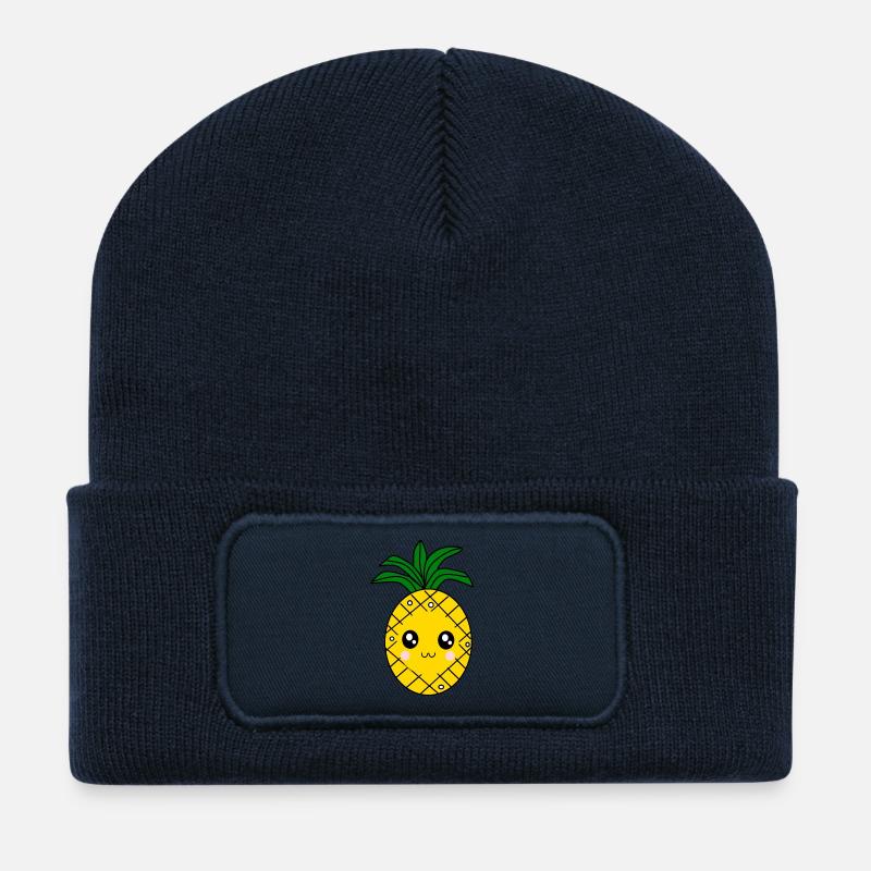 Fasching, Karneval, Kostüm, Ananas - Recycelte Patch Beanie - French Navy
