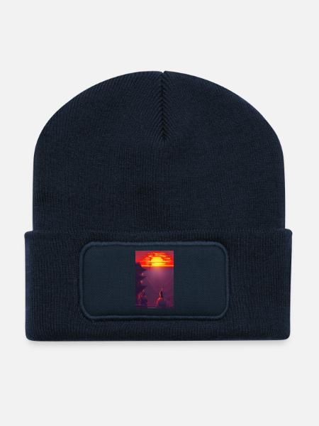 Samurai 3 - Recycelte Patch Beanie - French Navy