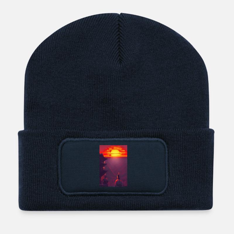 Samurai 3 - Recycelte Patch Beanie - French Navy