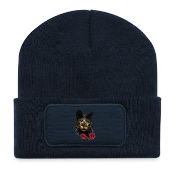 The ancient Egyptian god of cats Bastet - Recycled Patch Beanie - french navy - Front