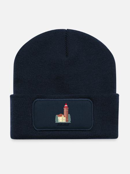 Leuchtturm Dahmeshöved, Ostsee, Lübecker Bucht - Recycelte Patch Beanie - French Navy
