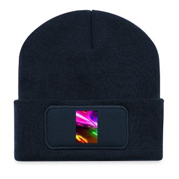 Motifs et formes - Beanie recyclé à patch - bleu marine - Devant