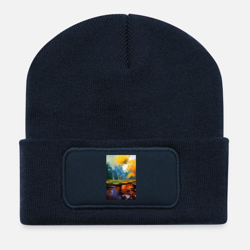 Kunst Malerei - Recycelte Patch Beanie - French Navy