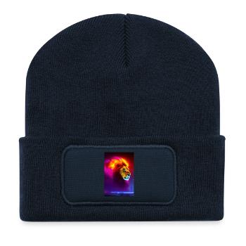 Lion Head - Recycled Patch Beanie - french navy - Front