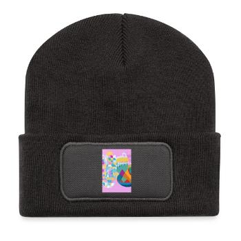 Formes et motifs - Beanie recyclé à patch - charbon - Devant