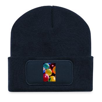 Boules colorées bulles - Beanie recyclé à patch - bleu marine - Devant