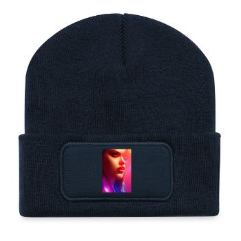 Schöne Frau - Recycelte Patch Beanie - French Navy - Vorne