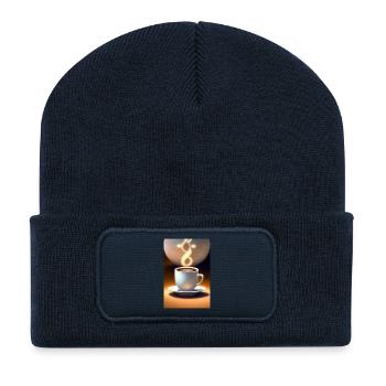 Coffee, coffee beans - Recycled Patch Beanie - french navy - Front