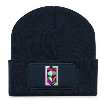 Motif de pierres précieuses - Beanie recyclé à patch - bleu marine - Devant