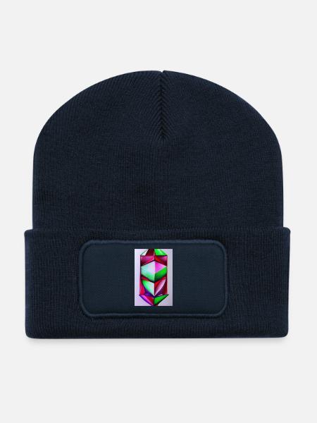Edelstein Muster - Recycelte Patch Beanie - French Navy